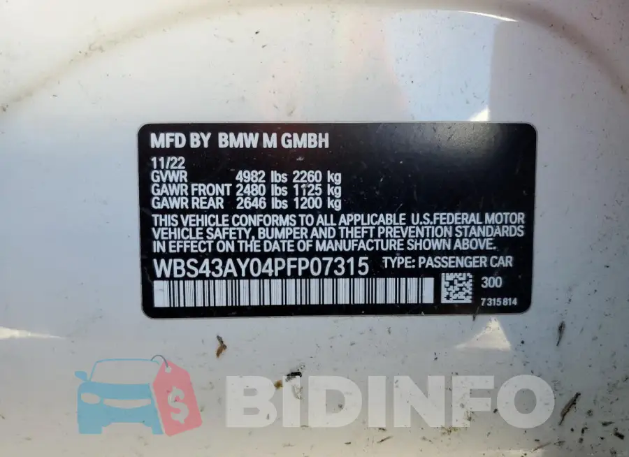 WBS43AY04PFP07315 Photo# 12