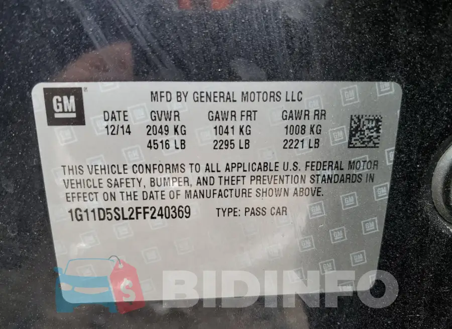 1G11D5SL2FF240369 Photo# 13