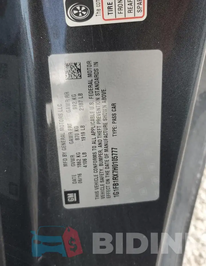 1G1FB1RX7H0105777 Photo# 13