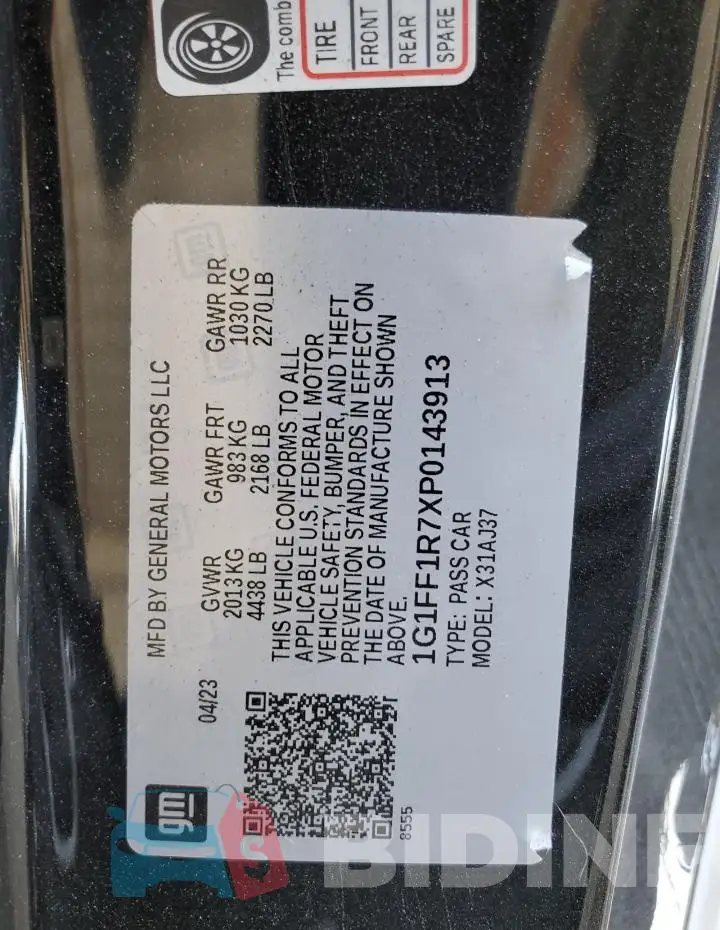 1G1FF1R7XP0143913 Photo# 12