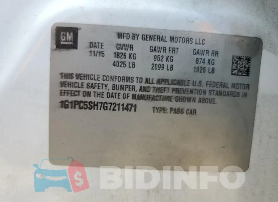 1G1PC5SH7G7211471 Photo# 13