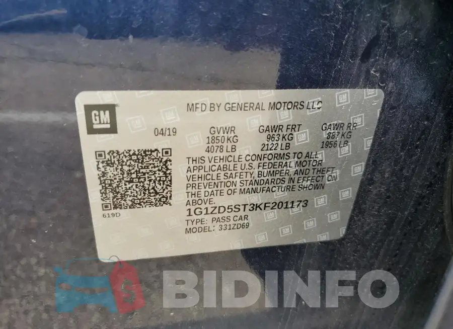 1G1ZD5ST3KF201173 Photo# 12