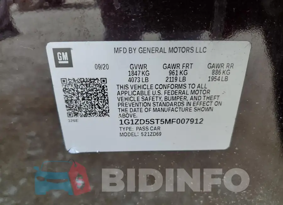 1G1ZD5ST5MF007912 Photo# 12