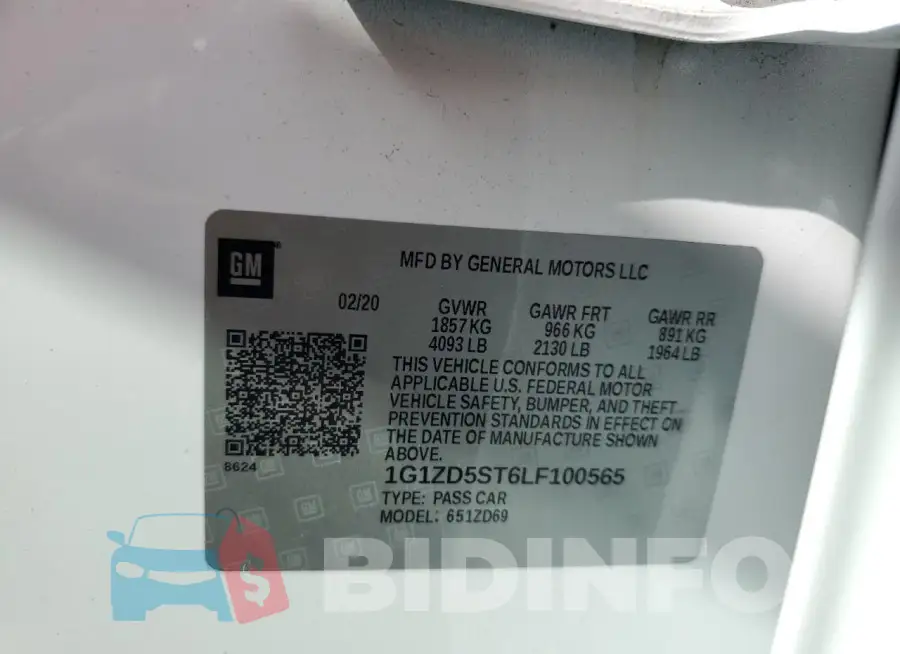 1G1ZD5ST6LF100565 Photo# 12
