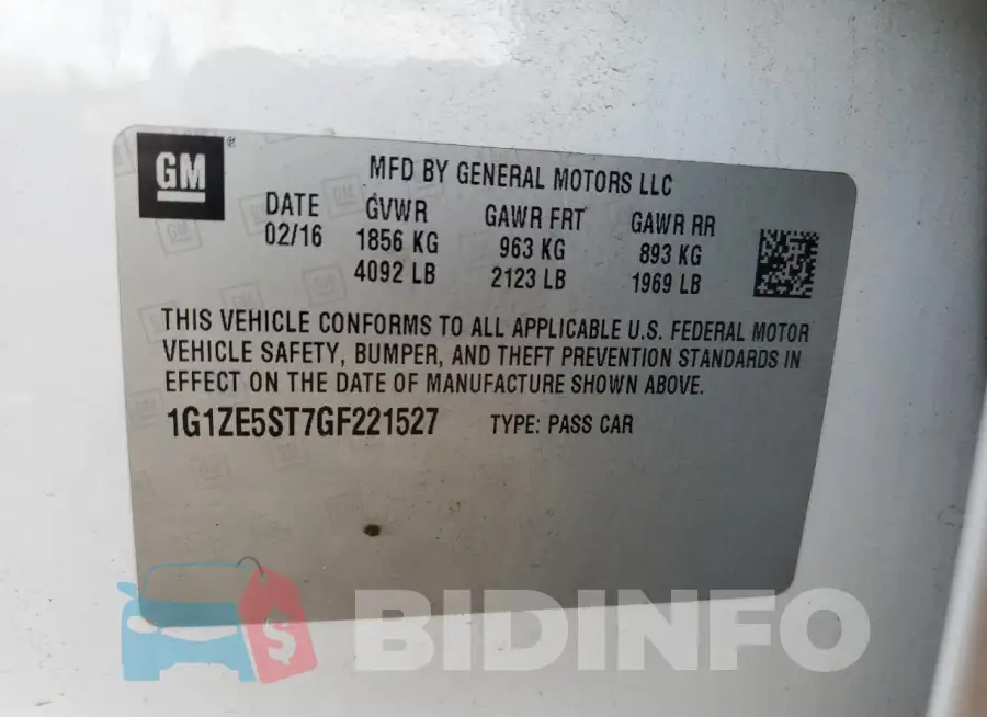 1G1ZE5ST7GF221527 Photo# 12