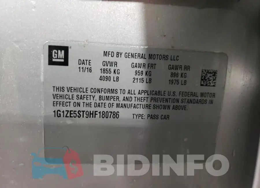 1G1ZE5ST9HF180786 Photo# 12