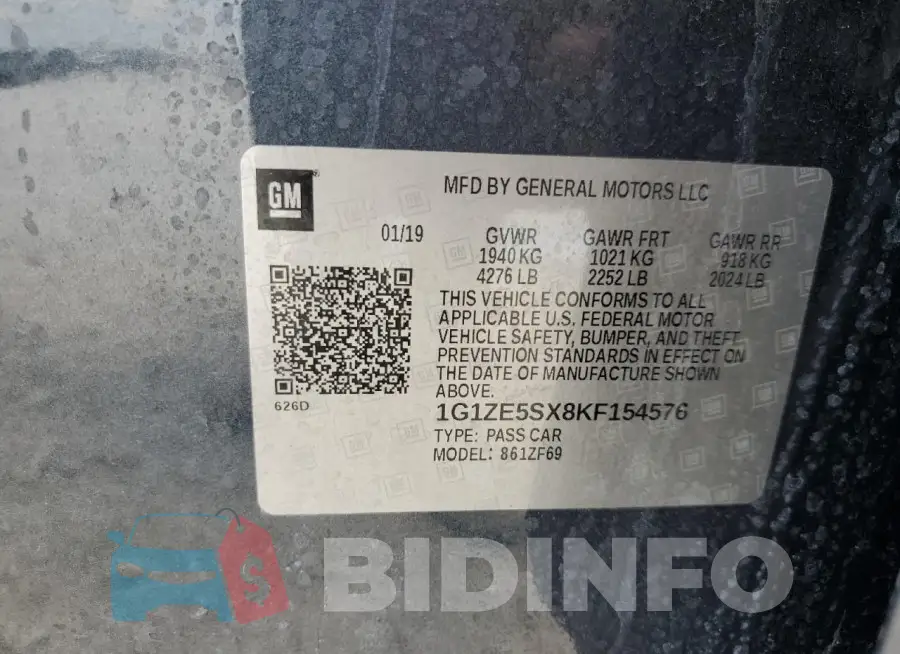1G1ZE5SX8KF154576 Photo# 12