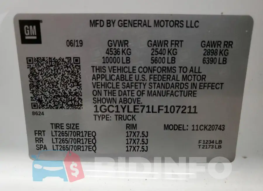 1GC1YLE71LF107211 Photo# 13