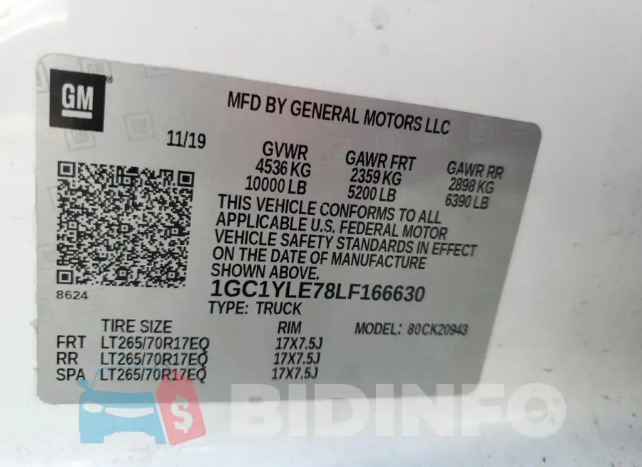 1GC1YLE78LF166630 Photo# 12