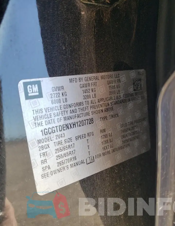 1GCGTDENXH1207728 Photo# 12