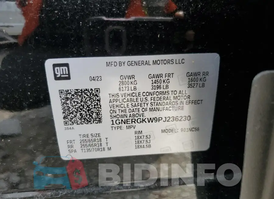 1GNERGKW9PJ236230 Photo# 13