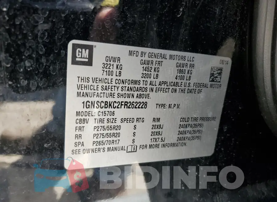 1GNSCBKC2FR262228 Photo# 13