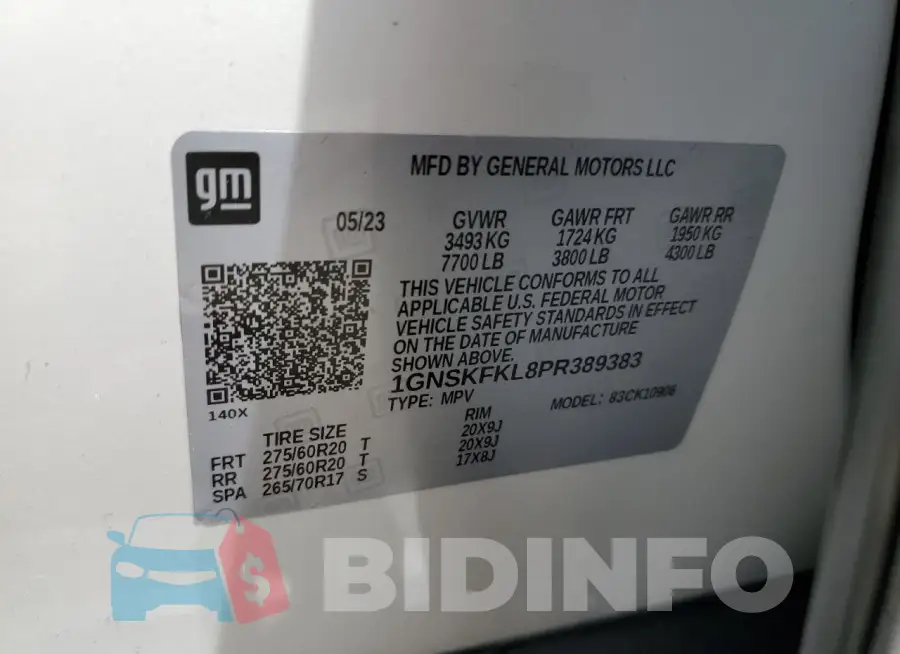 1GNSKFKL8PR389383 Photo# 13