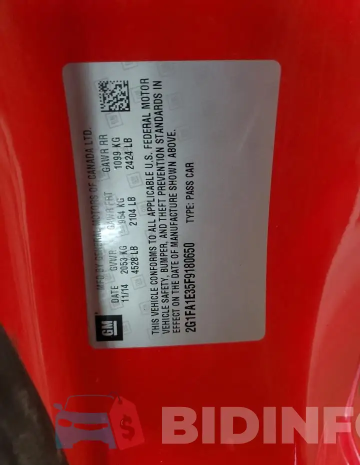 2G1FA1E35F9180650 Photo# 12