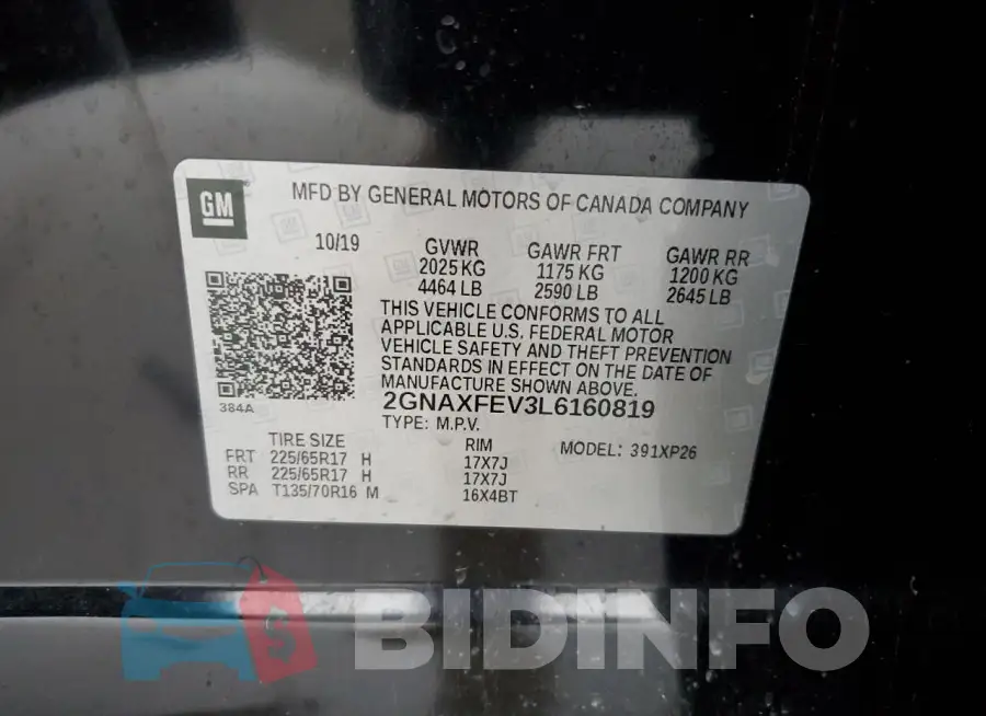 2GNAXFEV3L6160819 Photo# 14