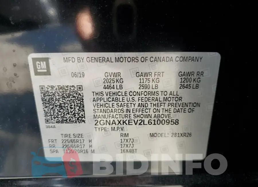 2GNAXKEV2L6100958 Photo# 13