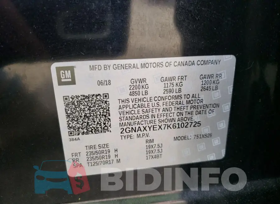2GNAXYEX7K6102725 Photo# 12