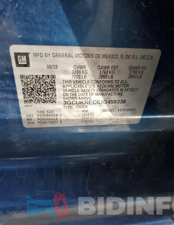 3GCUKREC6JG459338 Photo# 12