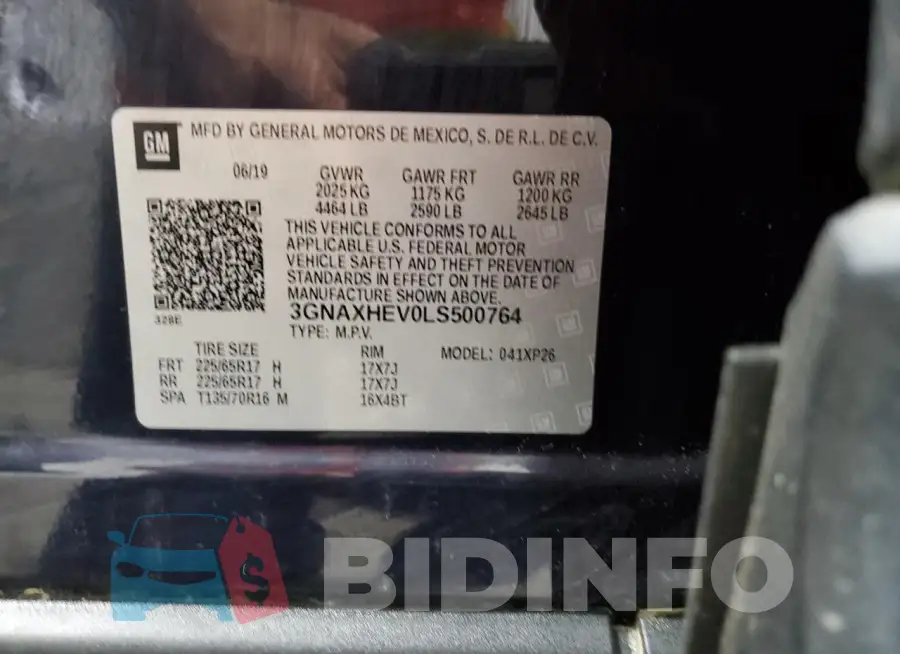 3GNAXHEV0LS500764 Photo# 13