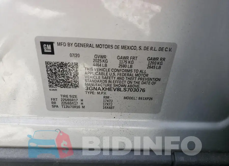 3GNAXHEV8LS703076 Photo# 13