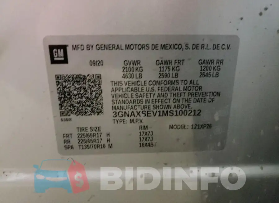 3GNAXSEV1MS100212 Photo# 12