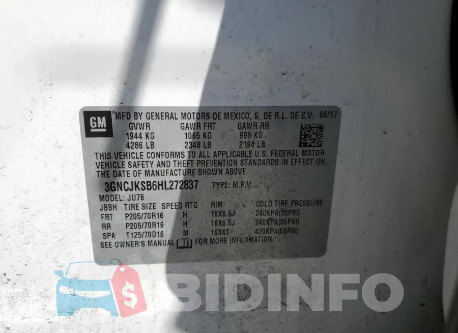 3GNCJKSB6HL272837 Photo# 13