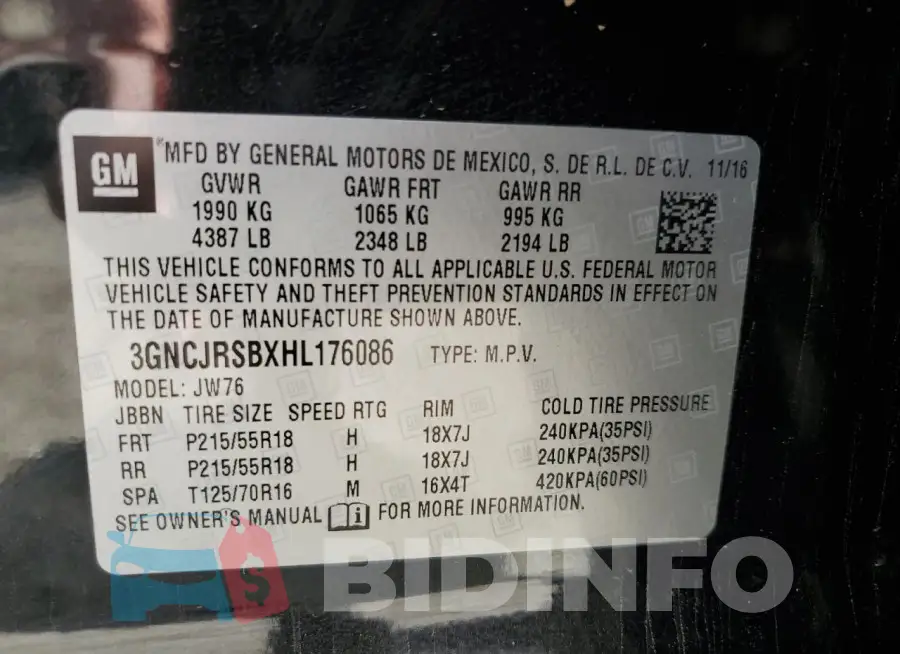 3GNCJRSBXHL176086 Photo# 13