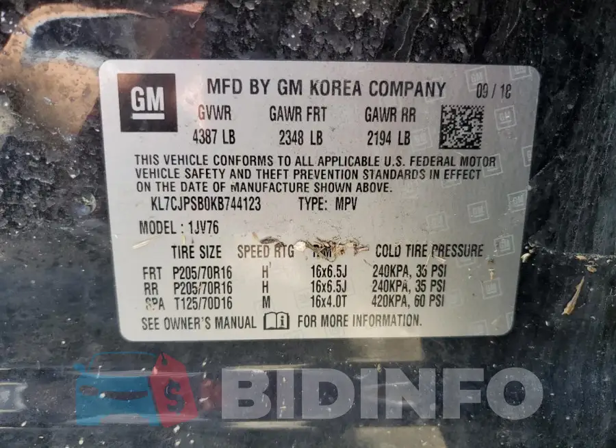 KL7CJPSB0KB744123 Photo# 12
