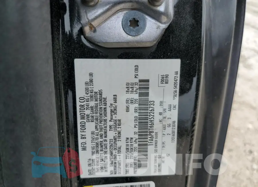 1FA6P8TH6H5226733 Photo# 12