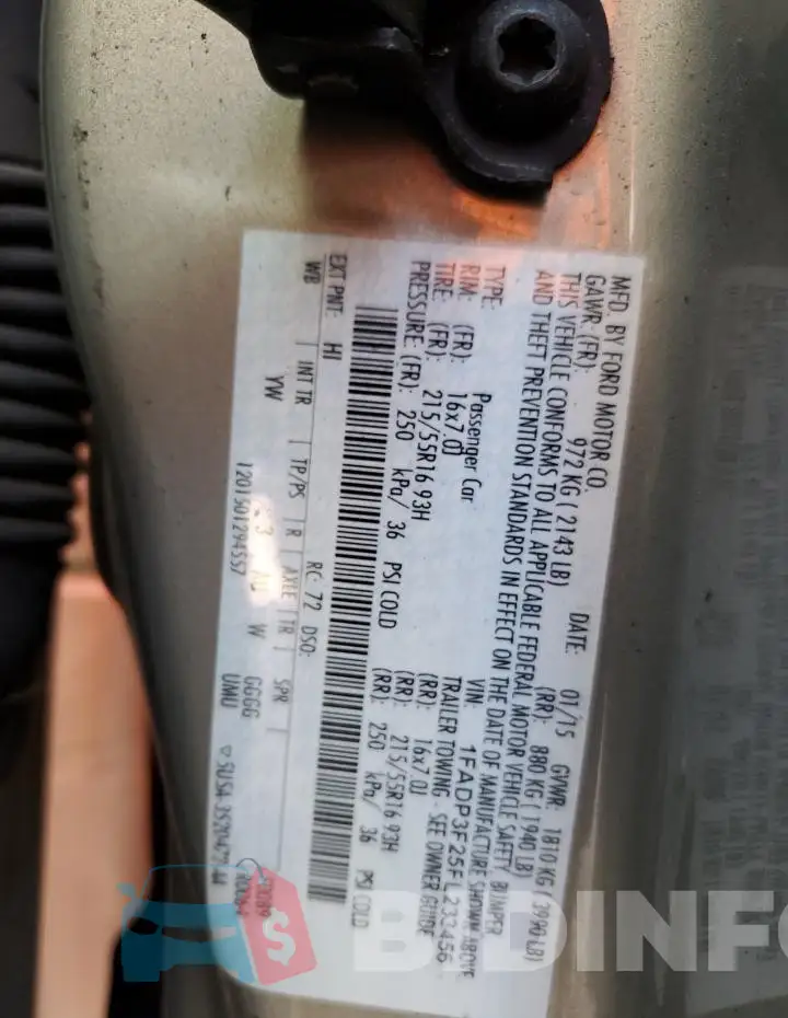 1FADP3F25FL233456 Photo# 12