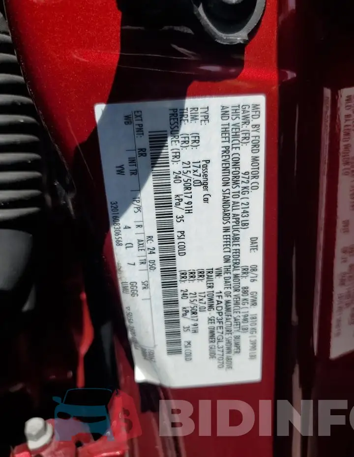 1FADP3FE7GL377070 Photo# 12