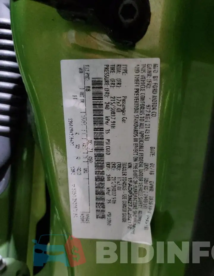 1FADP3N27JL252178 Photo# 12
