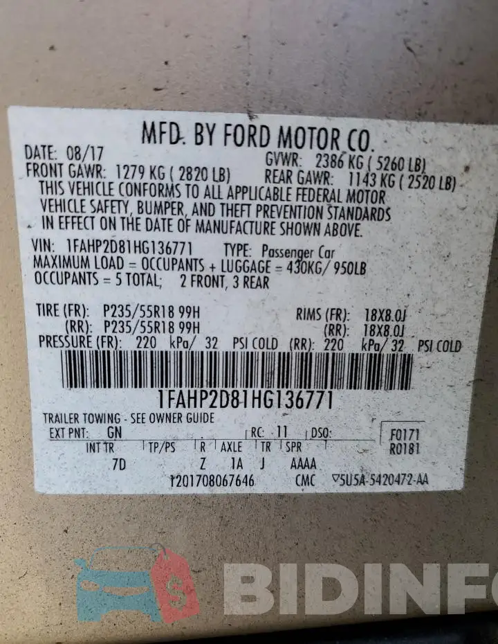 1FAHP2D81HG136771 Photo# 12