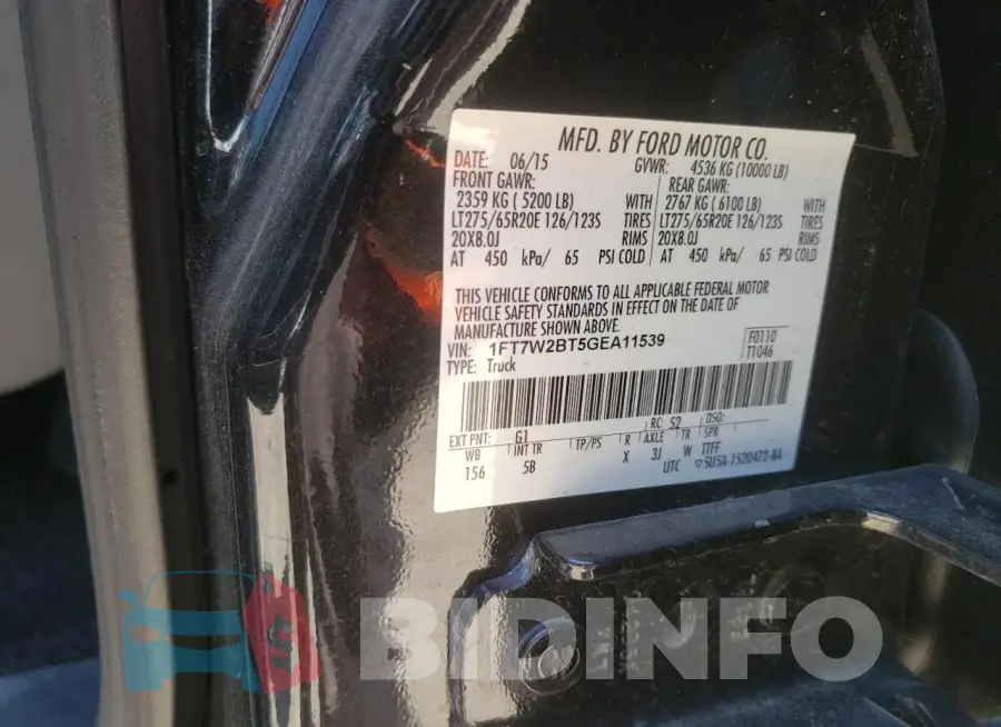 1FT7W2BT5GEA11539 Photo# 12