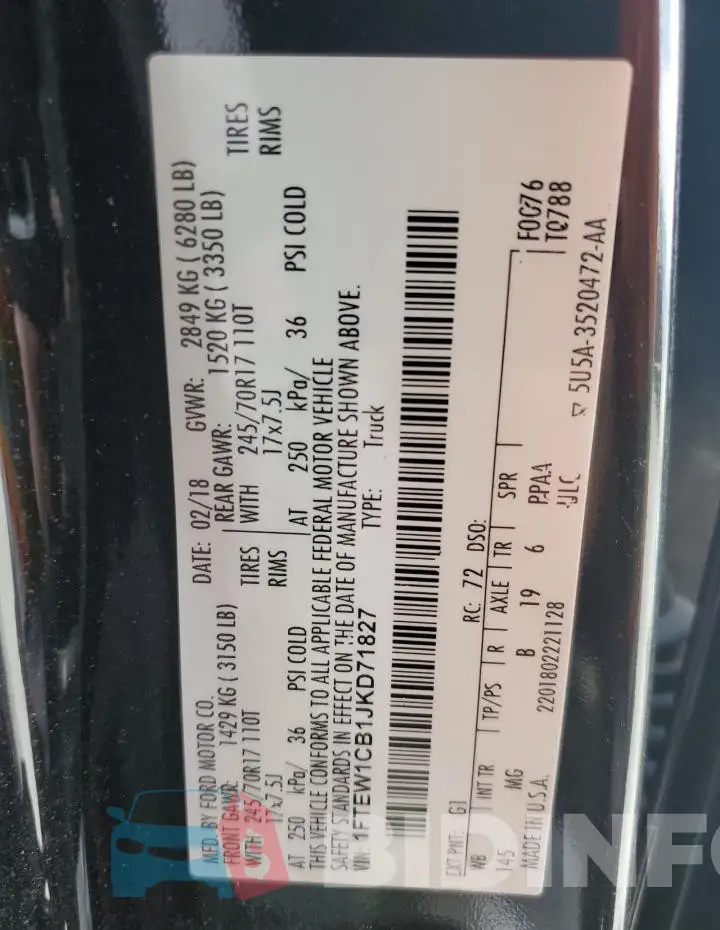 1FTEW1CB1JKD71827 Photo# 12