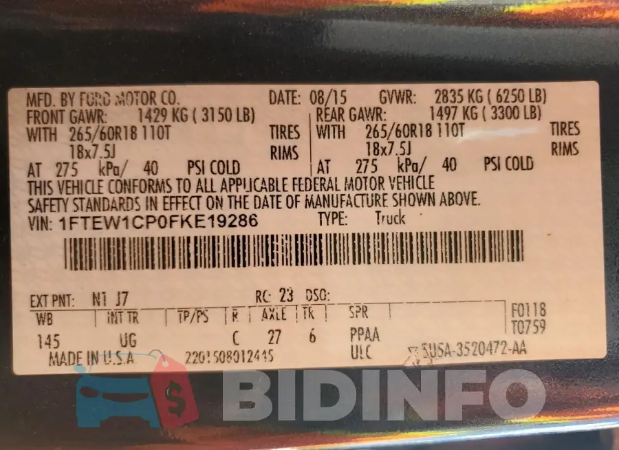 1FTEW1CP0FKE19286 Photo# 13