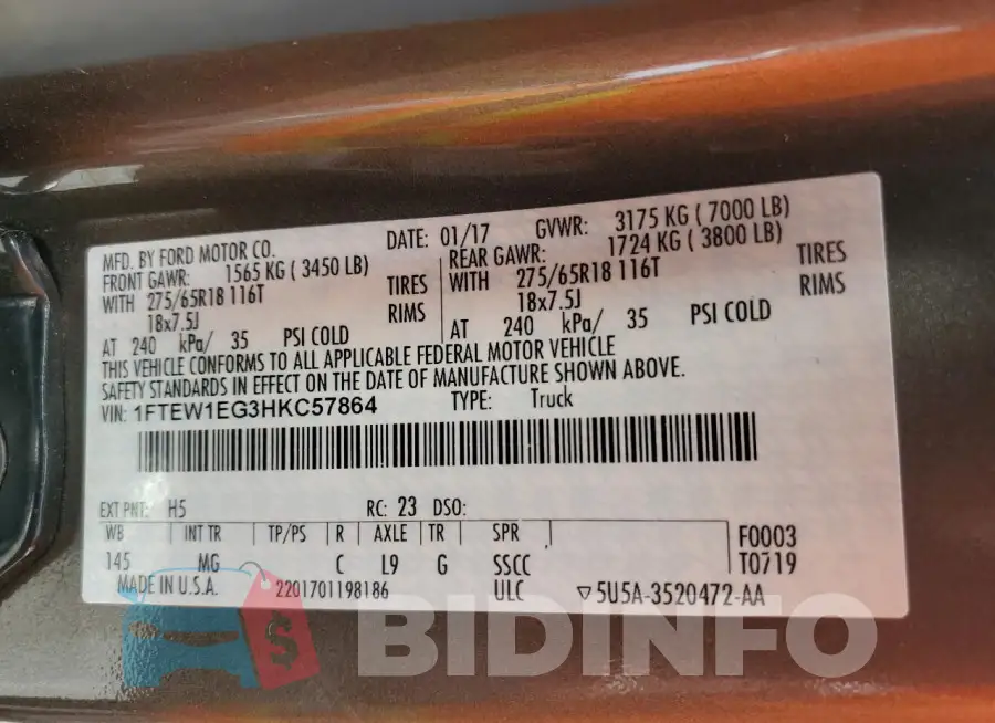 1FTEW1EG3HKC57864 Photo# 12