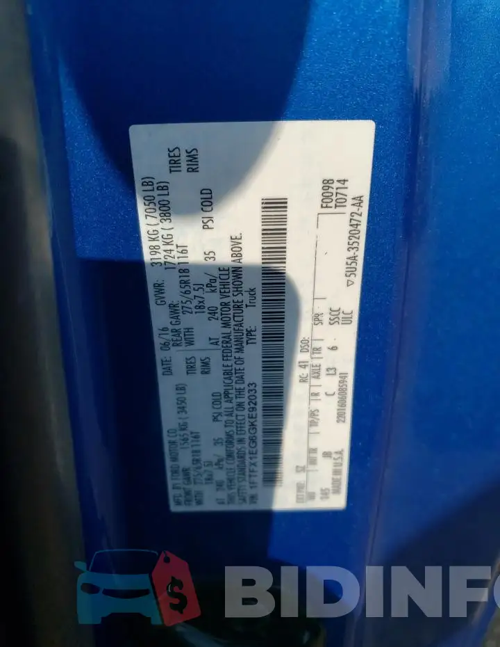 1FTFX1EG6GKE92033 Photo# 12