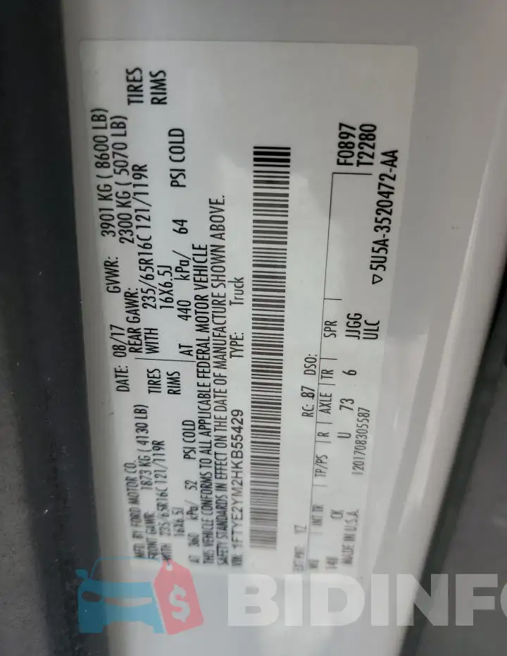 1FTYE2YM2HKB55429 Photo# 12