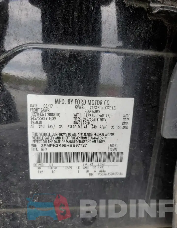 2FMPK3K95HBB97727 Photo# 12