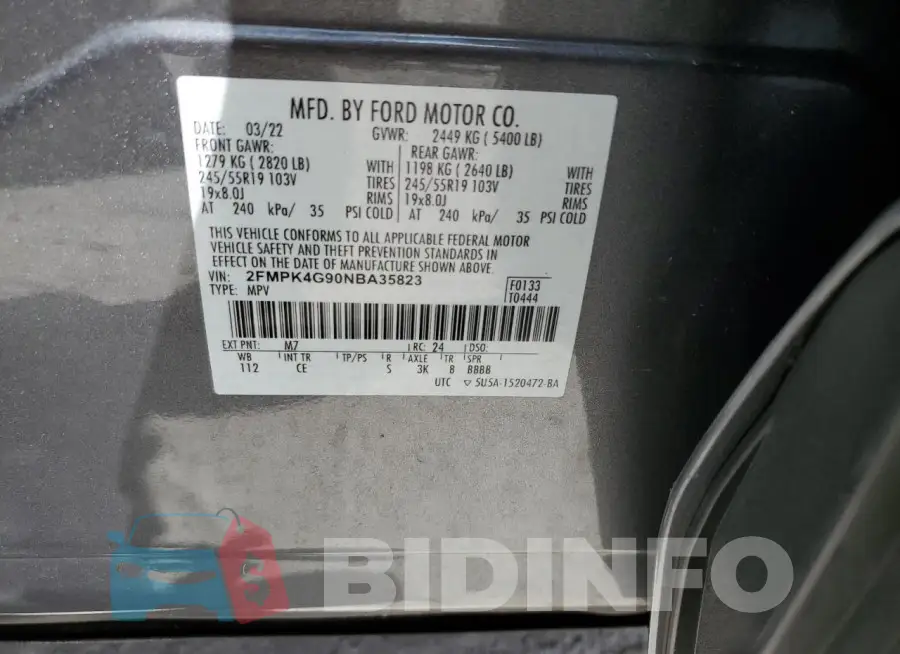 2FMPK4G90NBA35823 Photo# 14