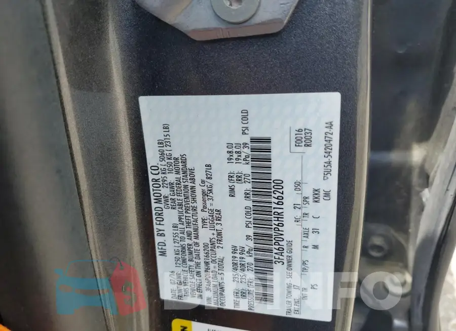 3FA6P0VP6HR166200 Photo# 12