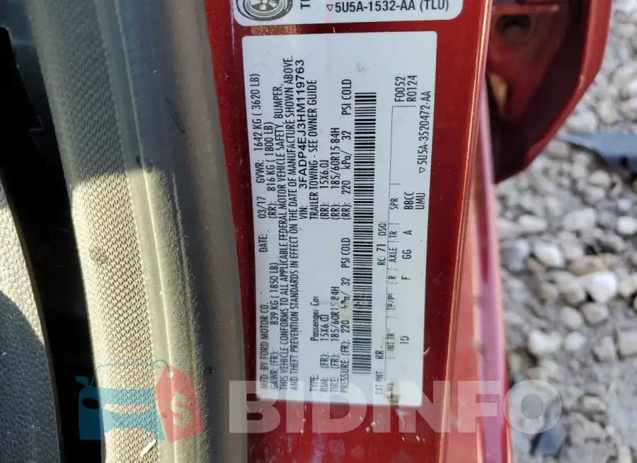 3FADP4EJ3HM119763 Photo# 12