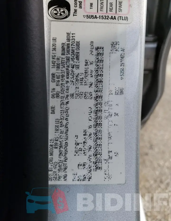 3FADP4EJ5GM170311 Photo# 12
