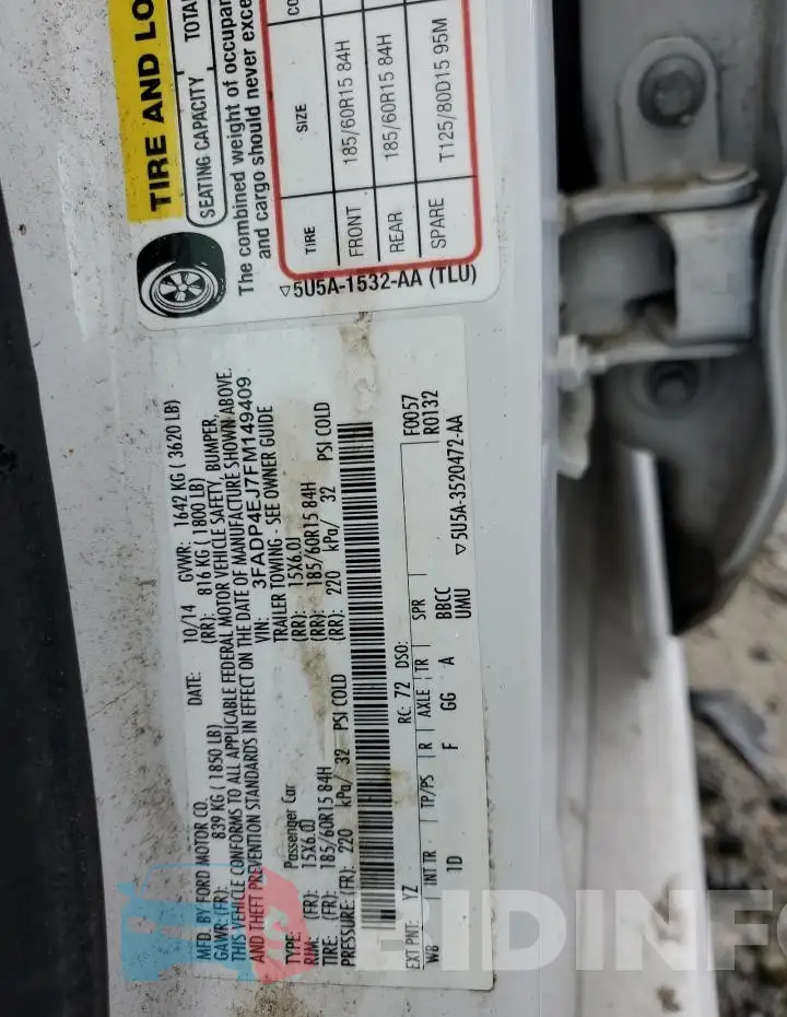 3FADP4EJ7FM149409 Photo# 12