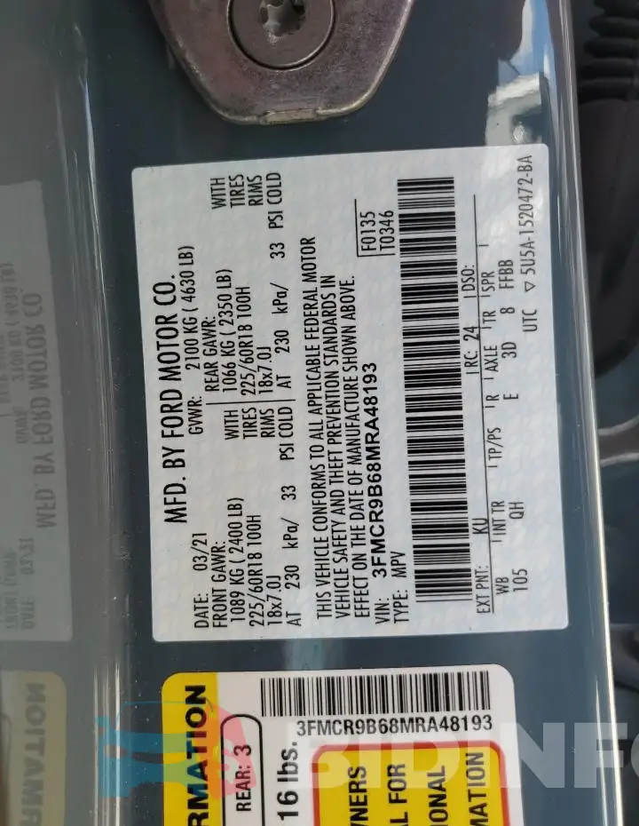 3FMCR9B68MRA48193 Photo# 13