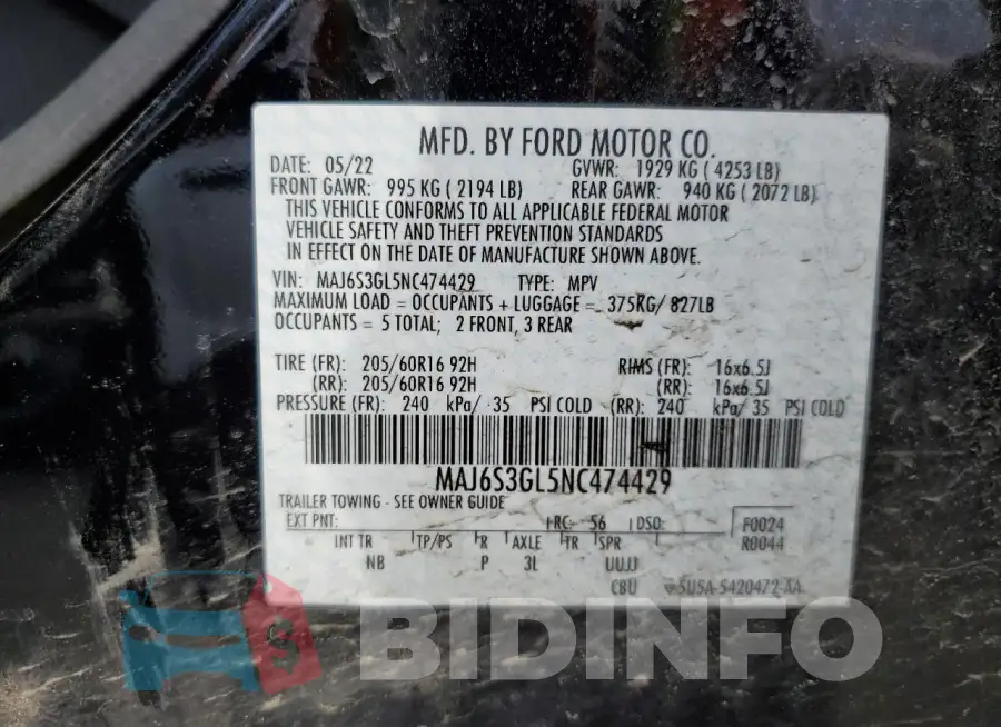 MAJ6S3GL5NC474429 Photo# 13