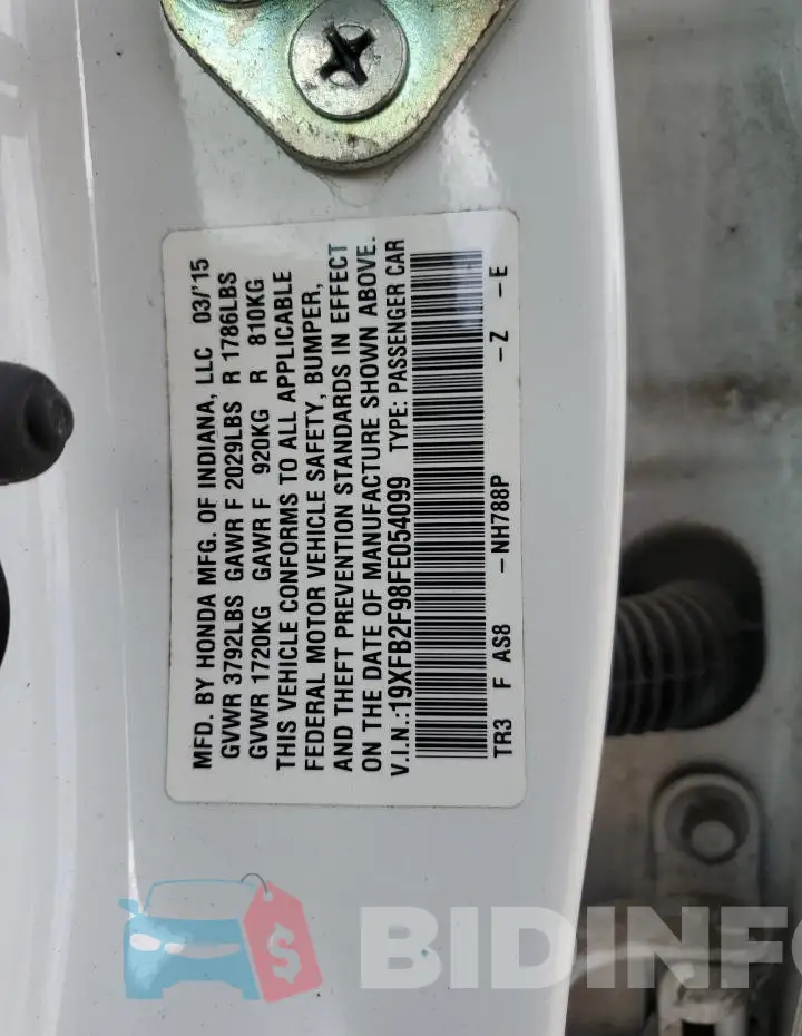 19XFB2F98FE054099 Photo# 12