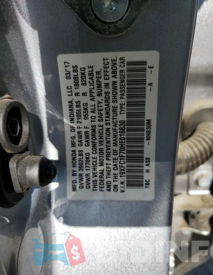 19XFC1F70HE016830 Photo# 12