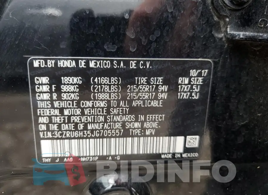3CZRU6H35JG705557 Photo# 13